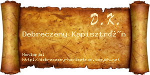 Debreczeny Kapisztrán névjegykártya