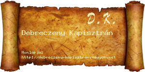 Debreczeny Kapisztrán névjegykártya