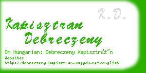 kapisztran debreczeny business card